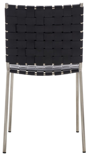 Wesson Woven Dining Chair Black / Silver Metal DCH3005E-SET2