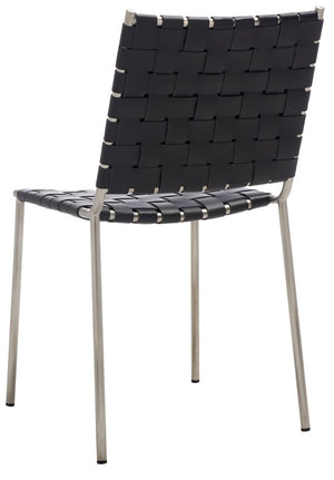 Wesson Woven Dining Chair Black / Silver Metal DCH3005E-SET2