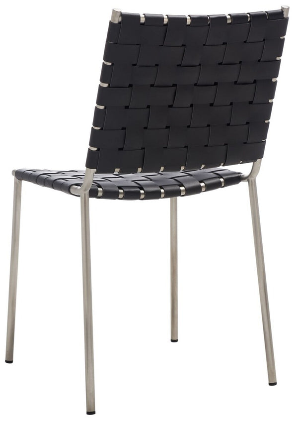 Wesson Woven Dining Chair Black / Silver Metal DCH3005E-SET2