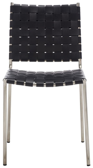 Wesson Woven Dining Chair Black / Silver Metal DCH3005E-SET2