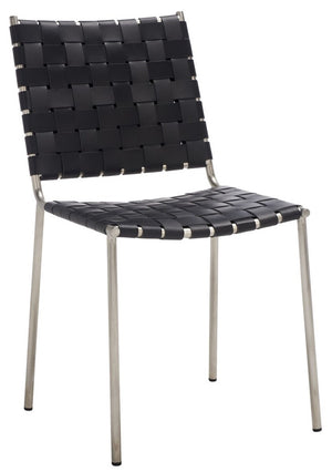 Wesson Woven Dining Chair Black / Silver Metal DCH3005E-SET2