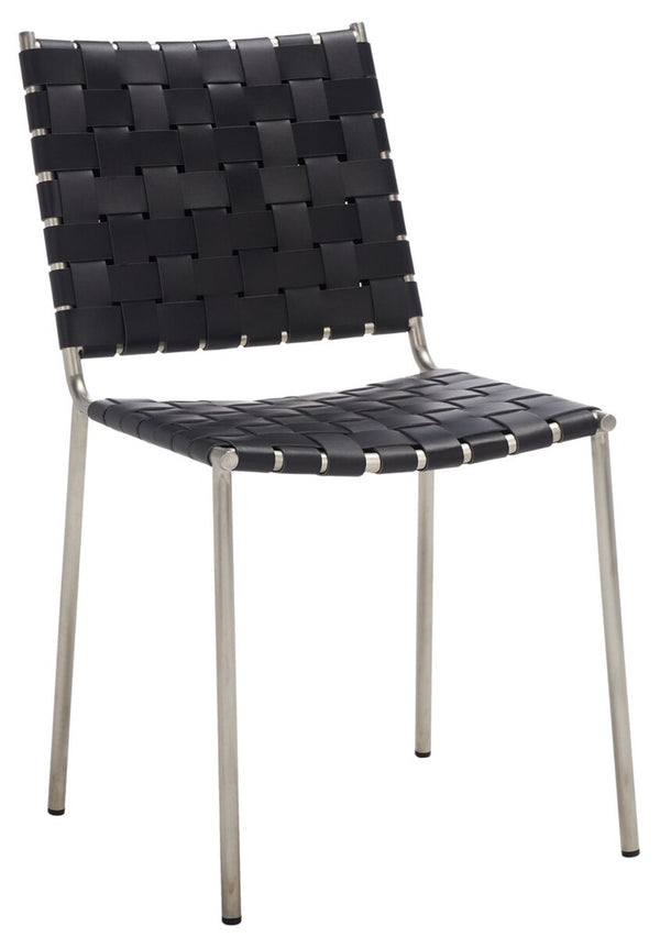 Wesson Woven Dining Chair Black / Silver Metal DCH3005E-SET2