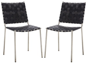 Wesson Woven Dining Chair Black / Silver Metal DCH3005E-SET2