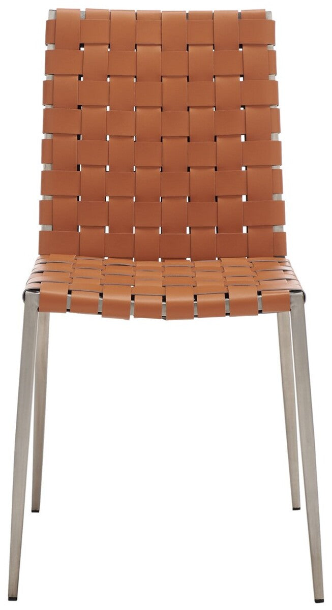 Rayne Woven Dining Chair Natural / Silver Metal DCH3006A-SET2