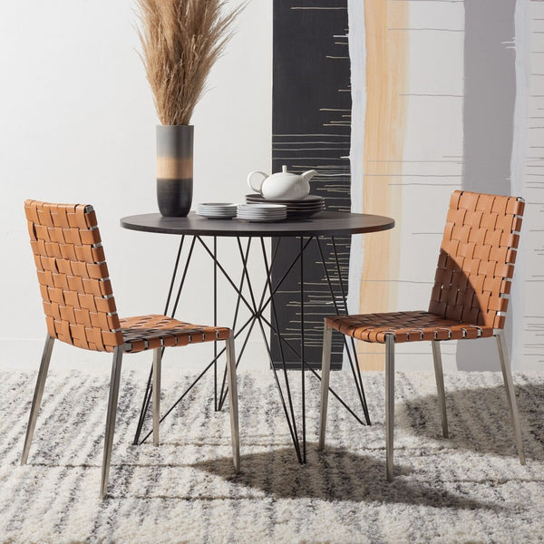 Rayne Woven Dining Chair Natural / Silver Metal DCH3006A-SET2