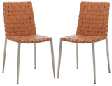 Rayne Woven Dining Chair Natural / Silver Metal DCH3006A-SET2