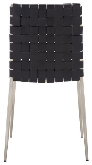 Rayne Woven Dining Chair Black / Silver Metal DCH3006E-SET2