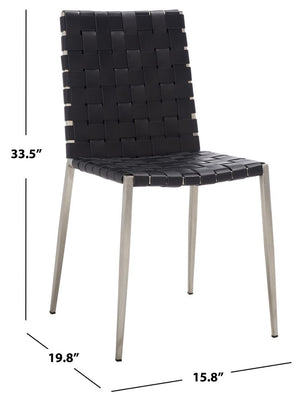 Rayne Woven Dining Chair Black / Silver Metal DCH3006E-SET2