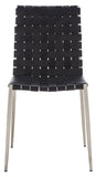 Rayne Woven Dining Chair Black / Silver Metal DCH3006E-SET2
