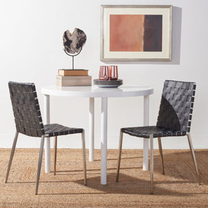 Rayne Woven Dining Chair Black / Silver Metal DCH3006E-SET2