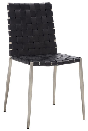Rayne Woven Dining Chair Black / Silver Metal DCH3006E-SET2