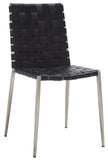 Rayne Woven Dining Chair Black / Silver Metal DCH3006E-SET2