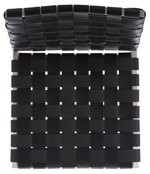 Rayne Woven Dining Chair Black / Silver Metal DCH3006E-SET2