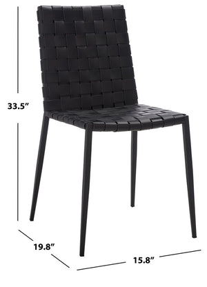 Rayne Woven Dining Chair Black / Black Metal DCH3006F-SET2