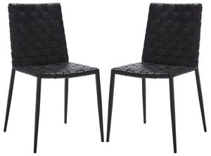 Rayne Woven Dining Chair Black / Black Metal DCH3006F-SET2