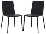 Rayne Woven Dining Chair Black / Black Metal DCH3006F-SET2
