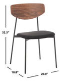 Ryker Dining Chair Walnut / Black  Metal DCH3007A-SET2