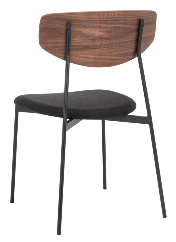Ryker Dining Chair Walnut / Black  Metal DCH3007A-SET2