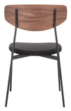 Ryker Dining Chair Walnut / Black  Metal DCH3007A-SET2