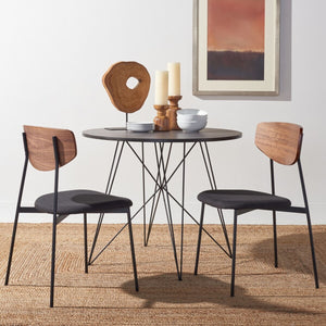 Ryker Dining Chair Walnut / Black  Metal DCH3007A-SET2