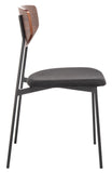 Ryker Dining Chair Walnut / Black  Metal DCH3007A-SET2