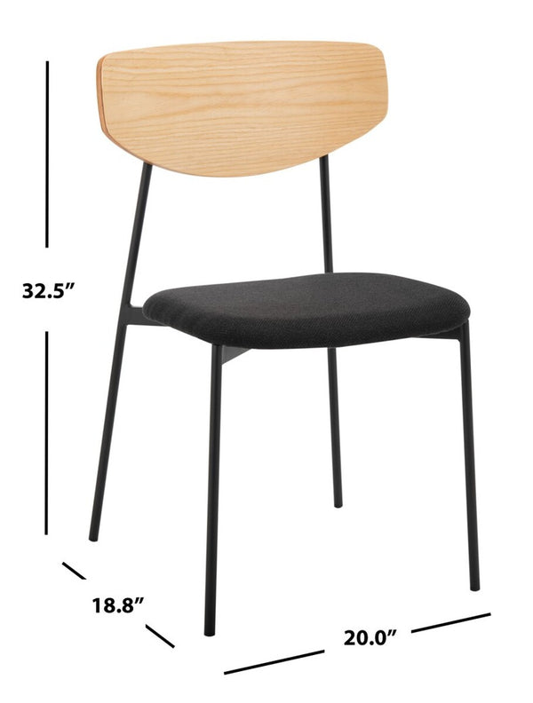 Ryker Dining Chair Oak / Black Metal DCH3007C-SET2