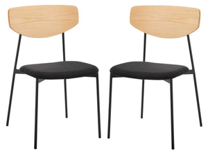 Ryker Dining Chair Oak / Black Metal DCH3007C-SET2