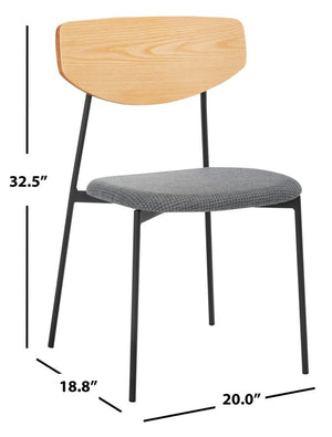 Ryker Dining Chair Oak / Grey Metal DCH3007D-SET2