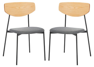 Ryker Dining Chair Oak / Grey Metal DCH3007D-SET2