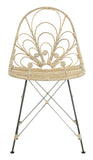 Madeline Rattan Dining Chair White Washed / Dark Steel Rattan/Metal - Set of 2