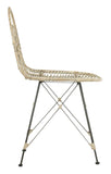 Safavieh - Set of 2 - Madeline Rattan Dining Chair White Washed / Dark Steel Rattan/Metal DCH6500A-SET2 889048531956