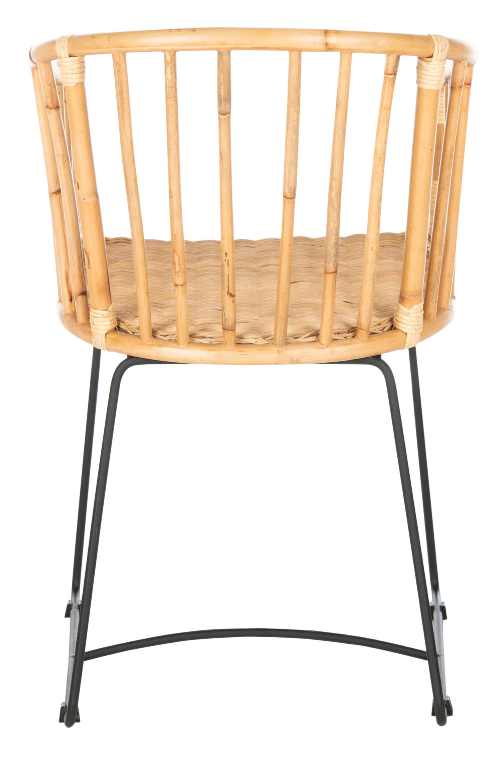 Safavieh Siena Rattan Dining Chair Natural / Black Rattan / Metal DCH6501A 889048588967