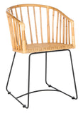 Safavieh Siena Rattan Dining Chair Natural / Black Rattan / Metal DCH6501A 889048588967