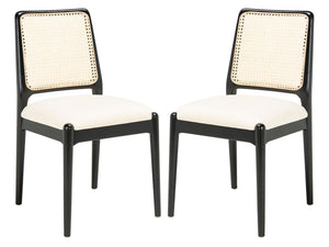 Reinhardt Rattan Dining Chair Black / White Wood DCH8800A-SET2