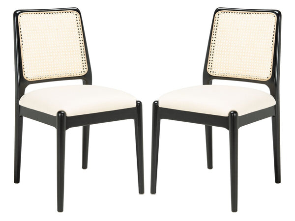 Reinhardt Rattan Dining Chair Black / White Wood DCH8800A-SET2