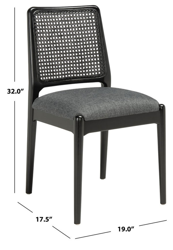 Reinhardt Rattan Dining Chair Black / Grey Wood DCH8800C-SET2