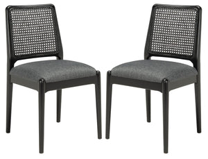 Reinhardt Rattan Dining Chair Black / Grey Wood DCH8800C-SET2