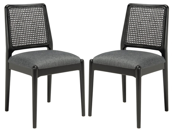 Reinhardt Rattan Dining Chair Black / Grey Wood DCH8800C-SET2