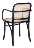 Safavieh Keiko Cane Dining Chair in Black and Natural DCH9503B 889048697669