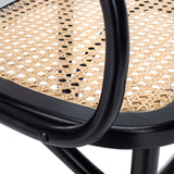 Safavieh Keiko Cane Dining Chair in Black and Natural DCH9503B 889048697669