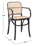 Safavieh Keiko Cane Dining Chair in Black and Natural DCH9503B 889048697669