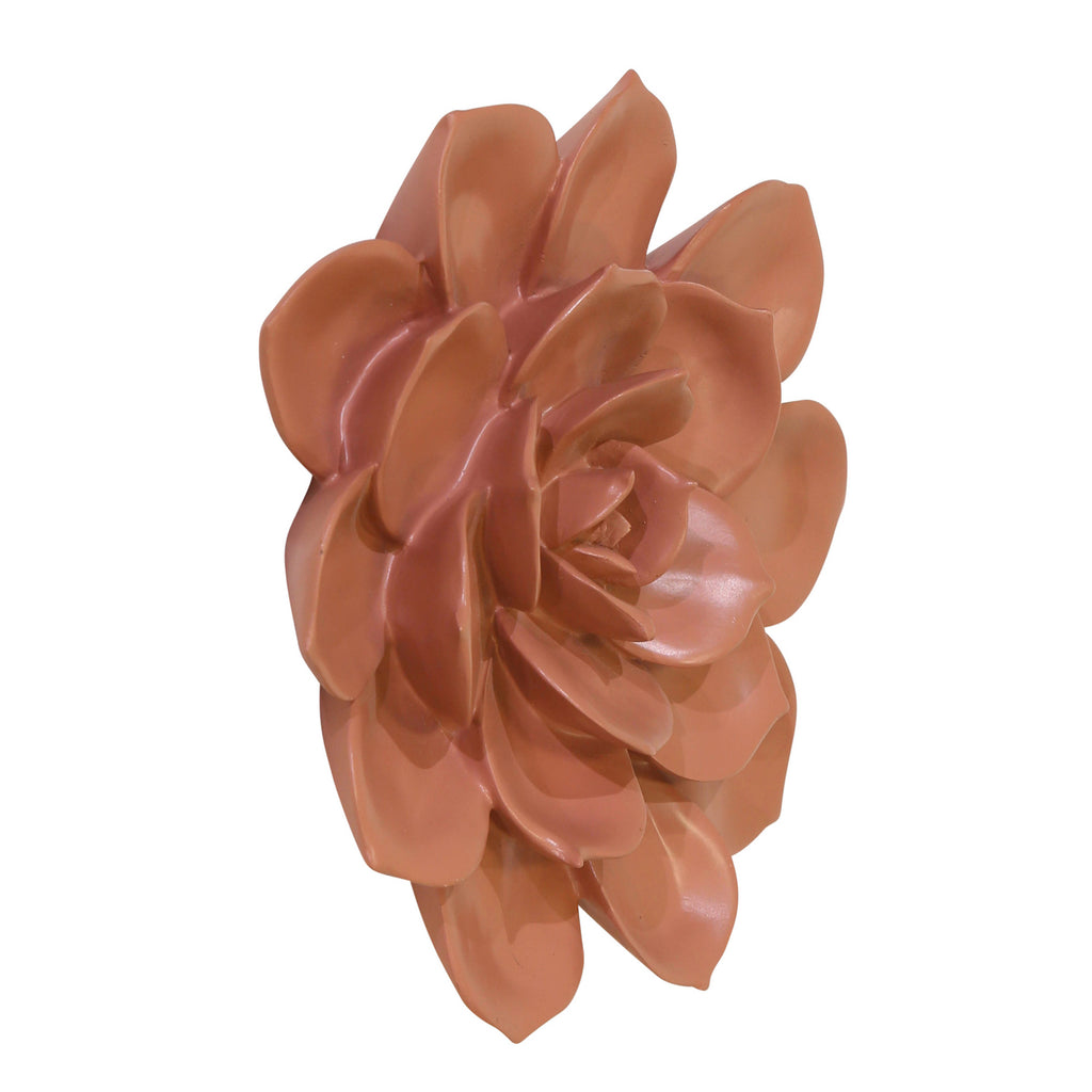 Sagebrook Home Casual Home Ec, Pink Wall Flower 12152-03 Pink Polyresin