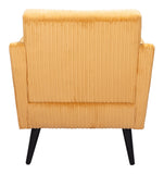 Zuo Modern Bastille 100% Polyester, Plywood, Rubberwood Modern Commercial Grade Accent Chair Yellow, Black 100% Polyester, Plywood, Rubberwood