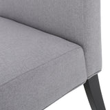 Kassi Contemporary Fabric Slipper Accent Chair, Light Gray and Matte Black Noble House