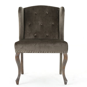 Noble House Niclas Grey velvet Chair