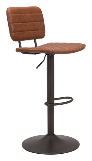 Zuo Modern Holden 100% Polyurethane, Plywood, Steel Modern Commercial Grade Barstool Vintage Brown, Dark Bronze 100% Polyurethane, Plywood, Steel