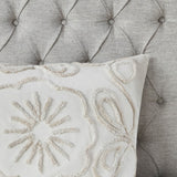Violette Global Inspired 100% Cotton Tufted Coverlet Set in Ivory/Taupe