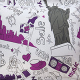 New York Purple Full 5pc Quilt Set