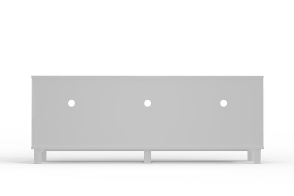 Alpine Furniture Stapleton TV Console, White 2090-10 White Mahogany Solids & Veneer 63.5 x 18 x 24