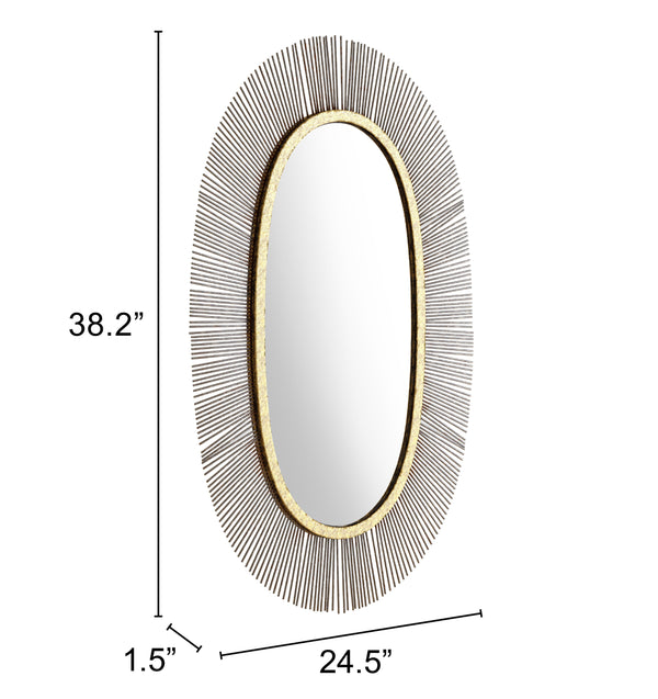 Zuo Modern Juju Iron, MDF, Glass Modern Commercial Grade Mirror Black, Gold Iron, MDF, Glass